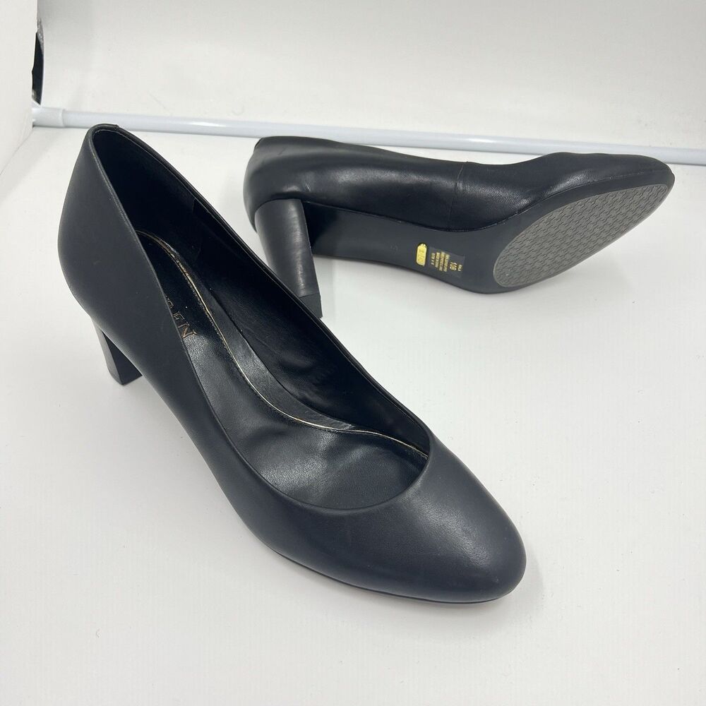 Lauren Ralph Lauren Hala Women’s Black Leather Pumps Size 10 B Classic Heels
